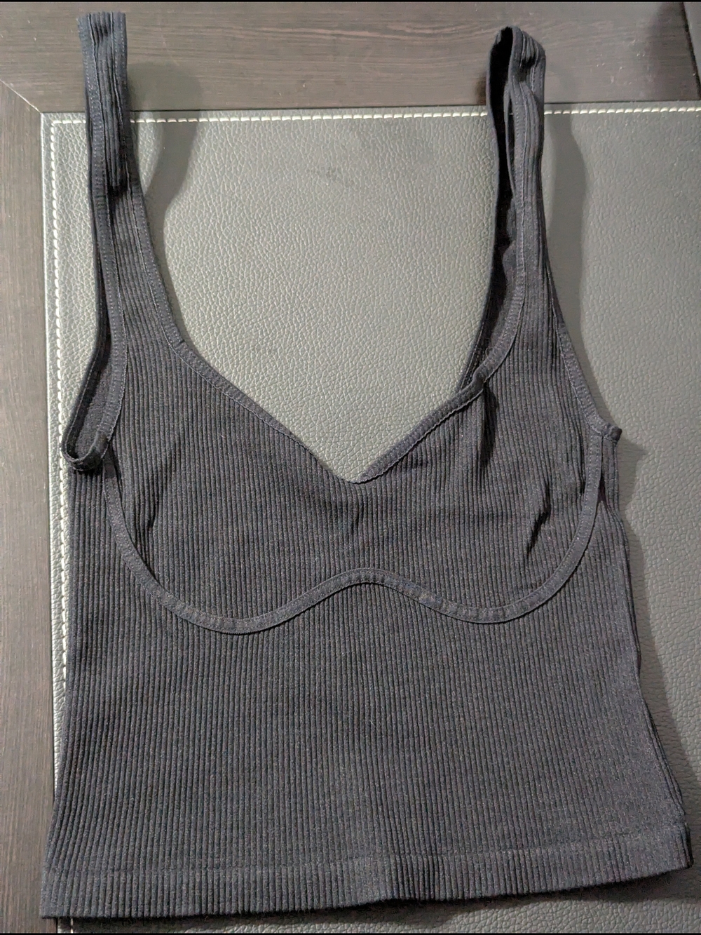 Free People Black Ribbed Underwire Tank Bralette